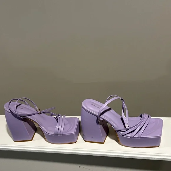 PrettyLittleThing Purple Platform Sandals - Picture 1 of 5